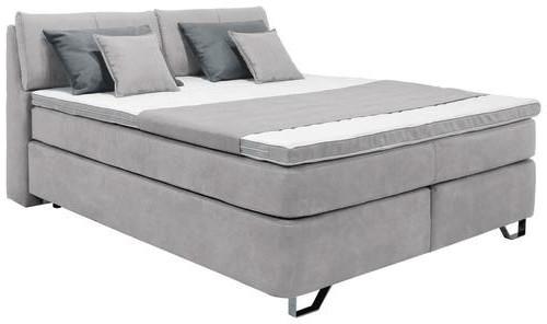 Boxspringbett Tabea Hellgrau ca. 180x200cm - Hellgrau/Alufarben, KONVENTIONELL, Karton/Naturmaterialien (180/200cm) - Mömax