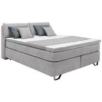 Boxspringbett Tabea Hellgrau ca. 160x200cm - Hellgrau/Alufarben, KONVENTIONELL, Karton/Naturmaterialien (160/200cm) - Mömax
