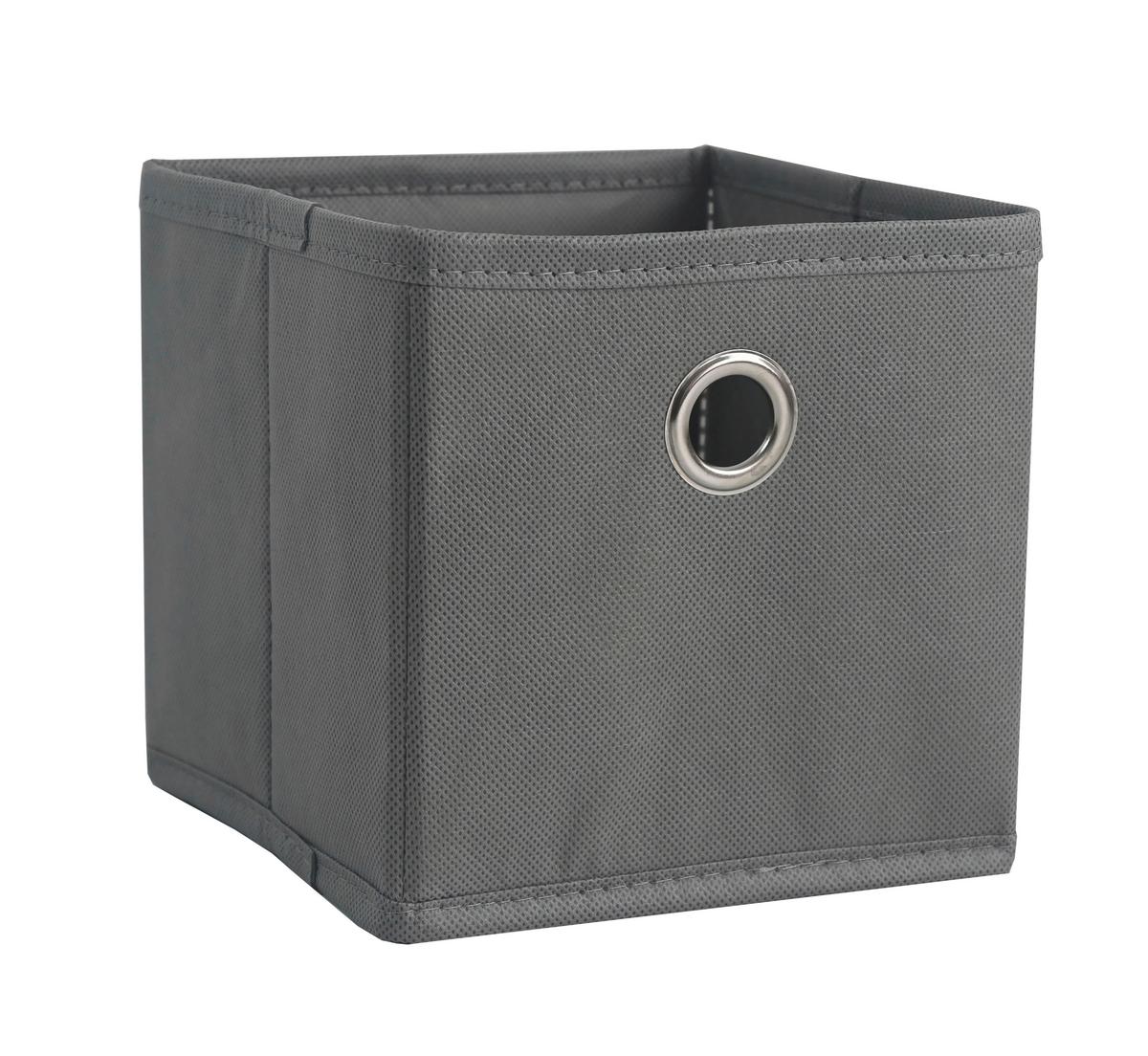 Faltbox Phoebe Grau ca. 15x15x15cm - Grau, KONVENTIONELL, Karton/Textil (15/15/15cm) - Based