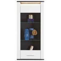 Viseča Vitrina Alassio - barve kroma/bela, Moderno, kovina/steklo (54,7/118,5/34cm) - Premium Living