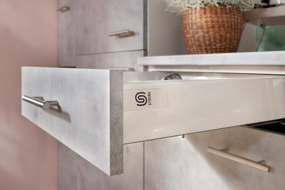 Kotna Kuhinja Z Aparati Malia, 280x172cm - barve nerjavečega jekla/siva, Basics, kovina/leseni material (280/172cm) - Respekta