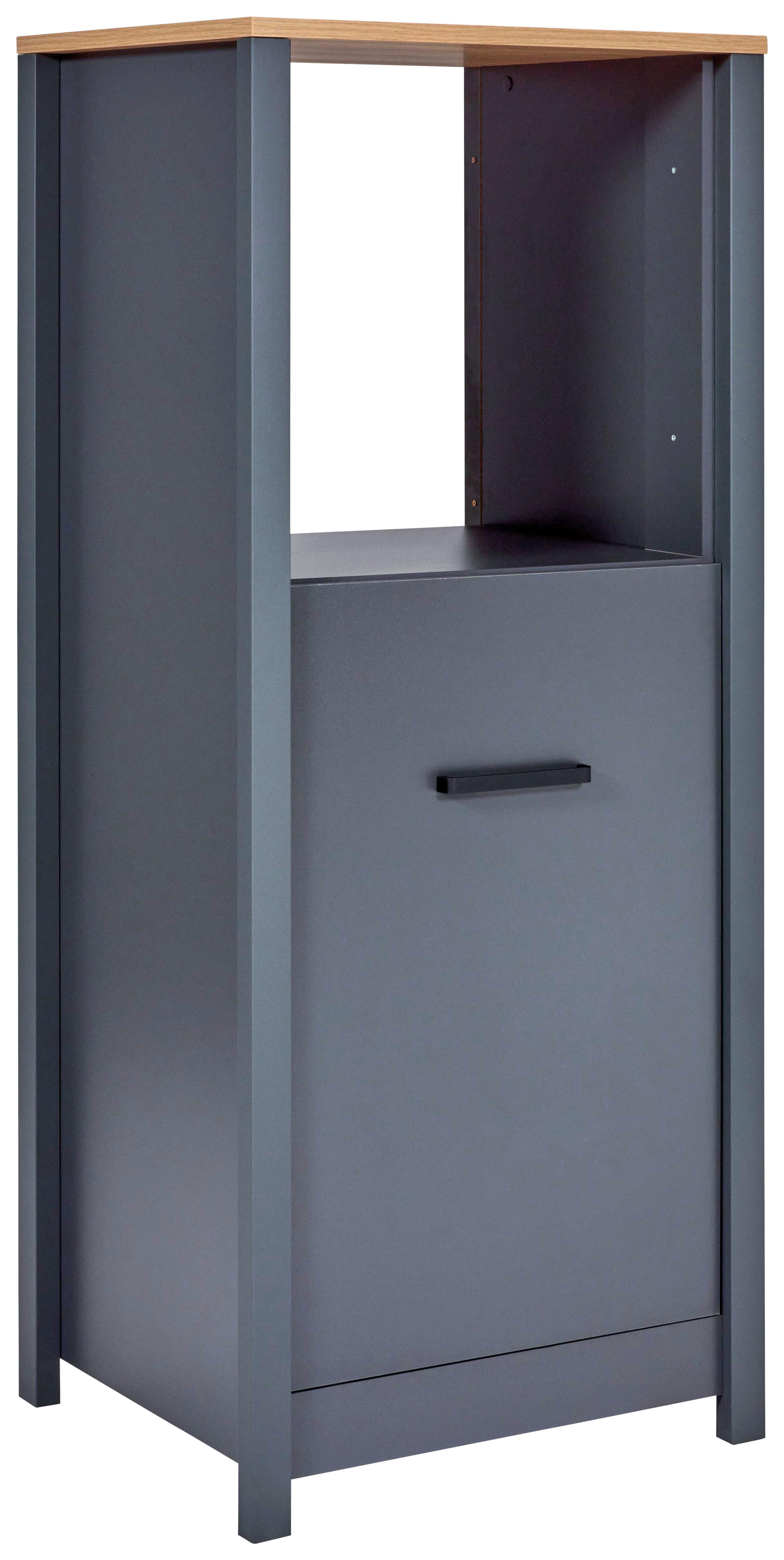 Geräteumbauschrank Venet, Anthrazit/Artisan Eiche - Anthrazit/Schwarz, MODERN, Holzwerkstoff/Metall (70/167/60cm) - Mömax