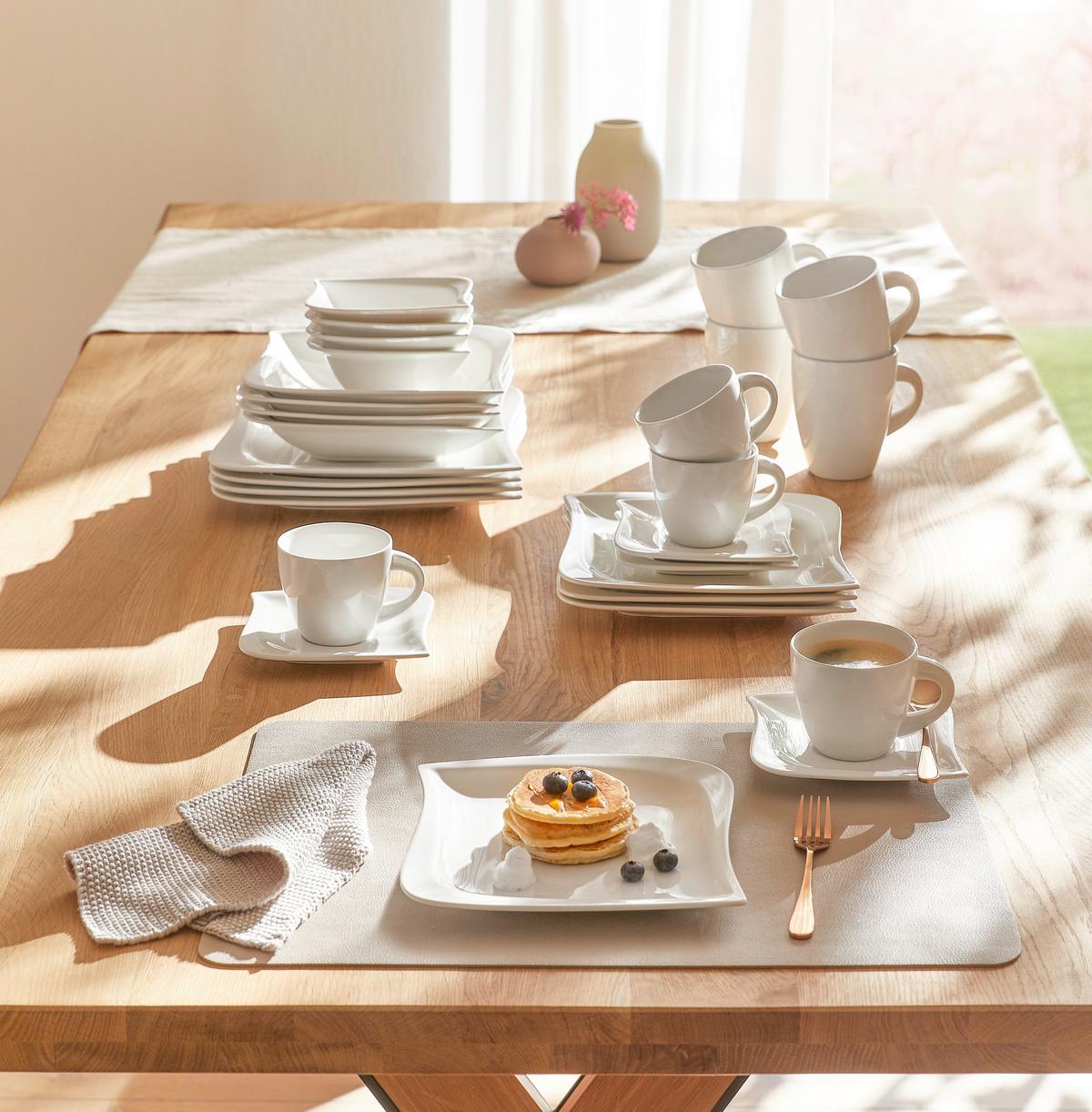 SERWIS OBIADOWO-ŚNIADANIOWY LA MUSICA - biały, Konventionell, ceramika - Novel