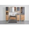 HOGE KAST FLOAT  -EXKLUSIV- - Eikenkleuren/Chroomkleuren, Modern, Houtcomposiet/Metaal (35/194/33cm) - Premium Living