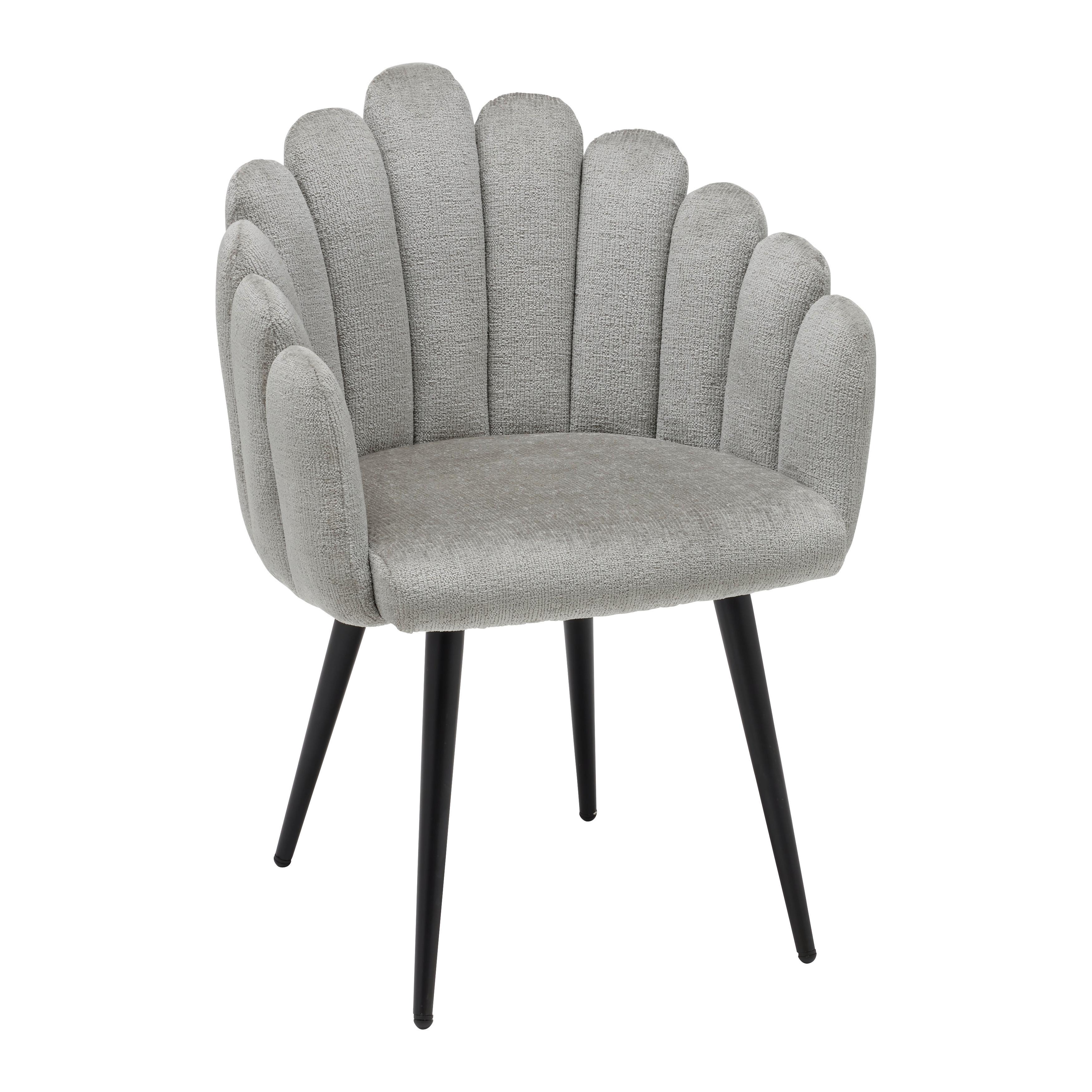 Stuhl Sibyl Taupe - Taupe/Schwarz, ROMANTIK / LANDHAUS, Textil/Metall (63/84/58cm) - Premium Living