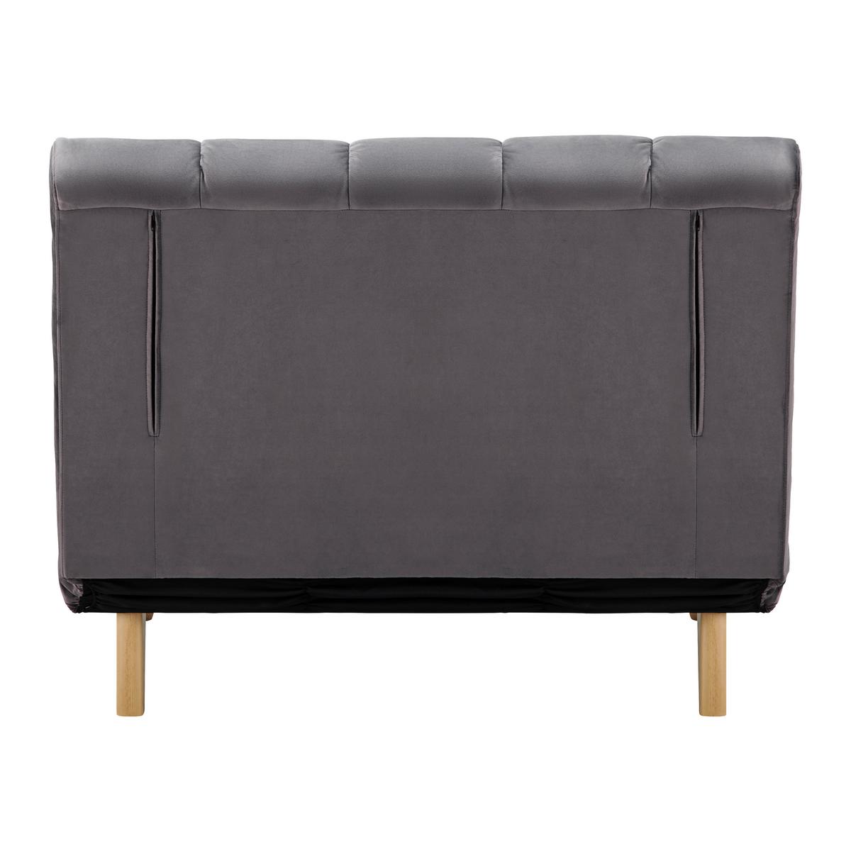 Schlafsessel Levin Grau Samt - Naturfarben/Grau, MODERN, Holz/Textil (103/94/82cm) - Bessagi Home