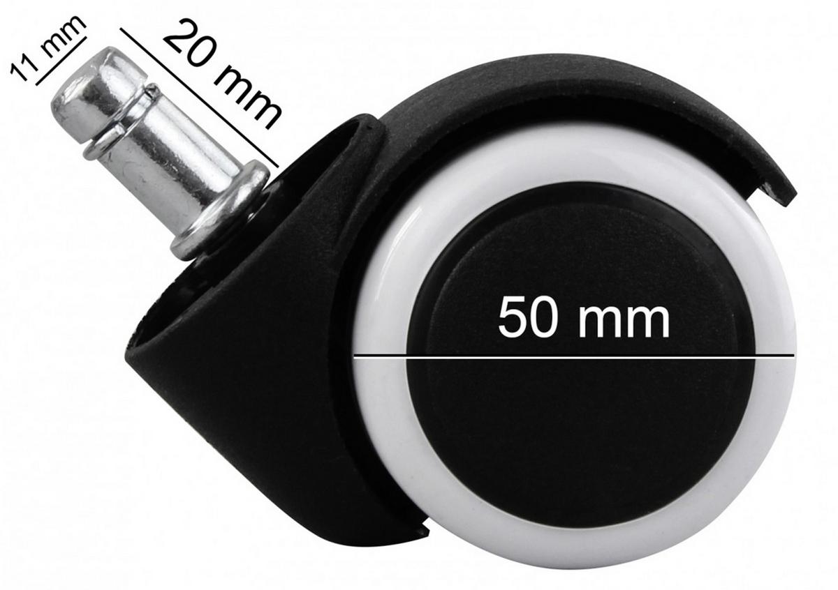 Kolesce Za Vrtljivi Stol Spm1.913 - bela, Basics, umetna masa (5cm) - MID.YOU