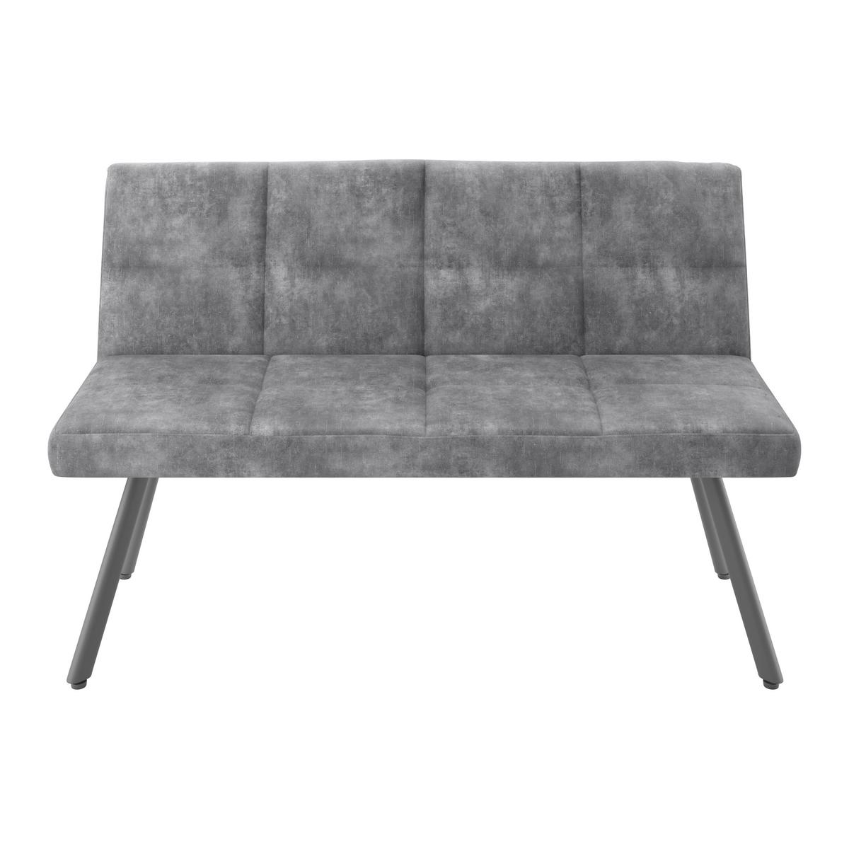 Klop Milos, Siva - siva/črna, Moderno, kovina/tekstil (140/85/60cm)