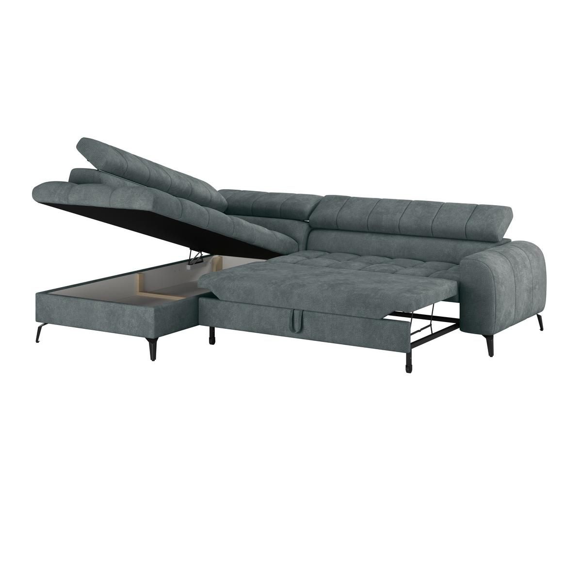 Kutna Garnitura Volf - siva/crna, Trend, tekstil/metal (203/261cm)
