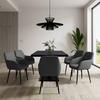 STOL MED ARMSTÖD ALANI - grå/svart, Modern, metall/textil (60/82,5/58cm) - Bessagi Home