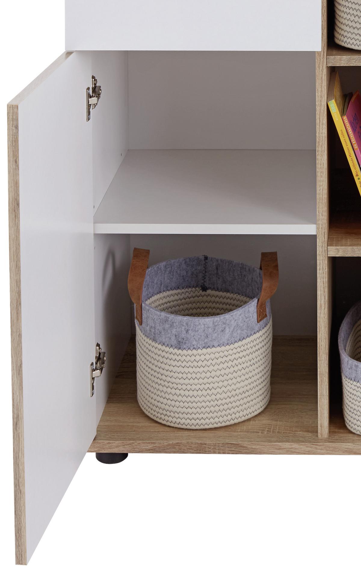Komoda Za Previjanje Wiki Baby - bijela/hrast Sonoma, Konvencionalno, drvni materijal/plastika (89/101/78cm) - Bessagi Kids