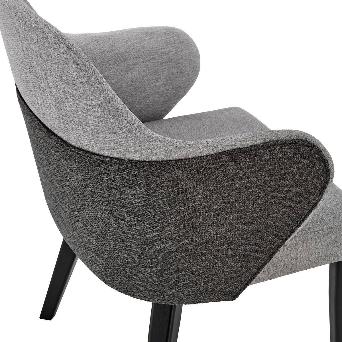 KRZESŁO Z PODŁOKIETNIKAMI LUNA - czarny/ciemnoszary, Lifestyle, tektura falista/drewno (54/80/58cm) - Livetastic