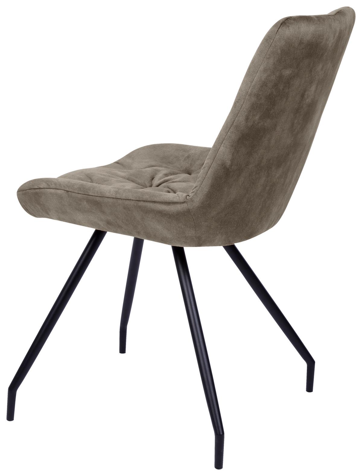 KRZESŁO ULI - czarny/taupe, Design, metal/tkanina (51/88/66cm) - Novel