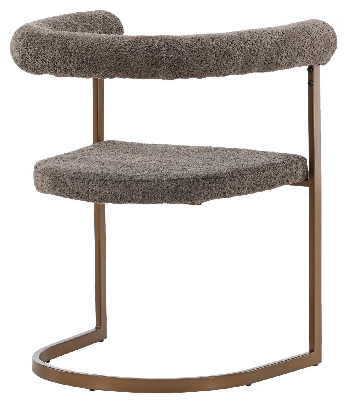 STUHL-SET MORNING - Braun/Grau, Design, Textil/Metall (65/75/54cm) - Livetastic