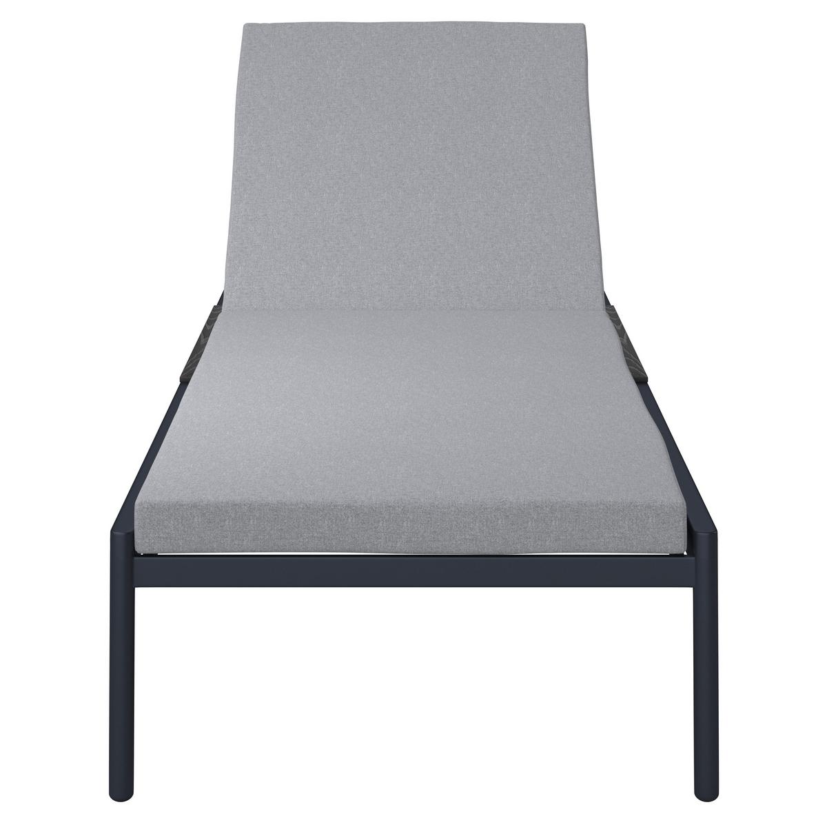 Gartenliege Fenja Hellgrau Outdoorstoff/Metall - Dunkelgrau/Hellgrau, MODERN, Kunststoff/Textil (210/65/32cm) - Bessagi Garden