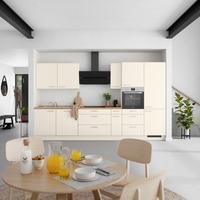 Küchenblock Touch High m. Geräten Magnolie - Edelstahlfarben/Eichefarben, MODERN, Holzwerkstoff/Metall (360cm) - Nobilia