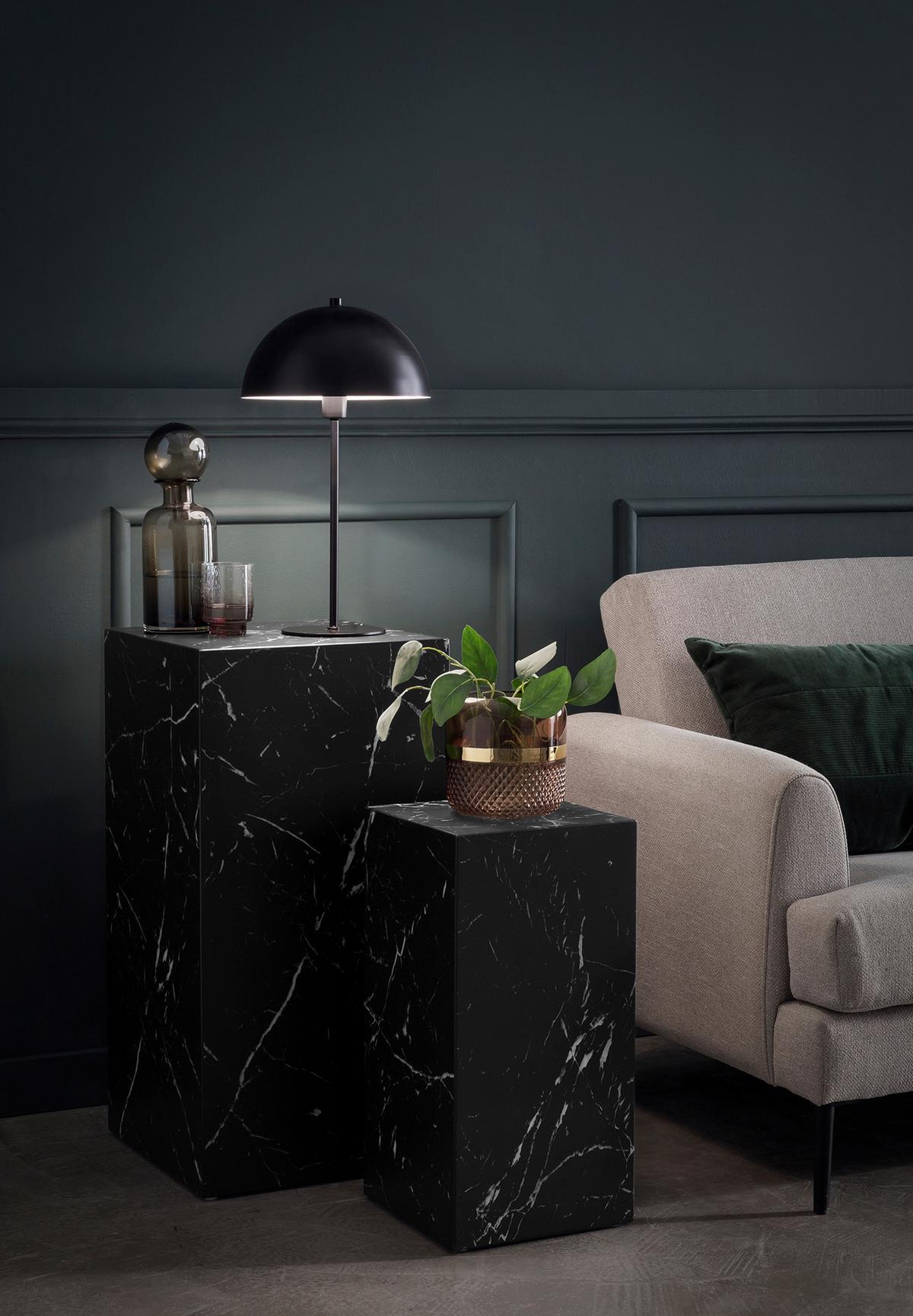 Set Mizic Marble, Črna, 2-Delni - črna, Design, leseni material (35-25/35-25/70-50cm) - Livetastic