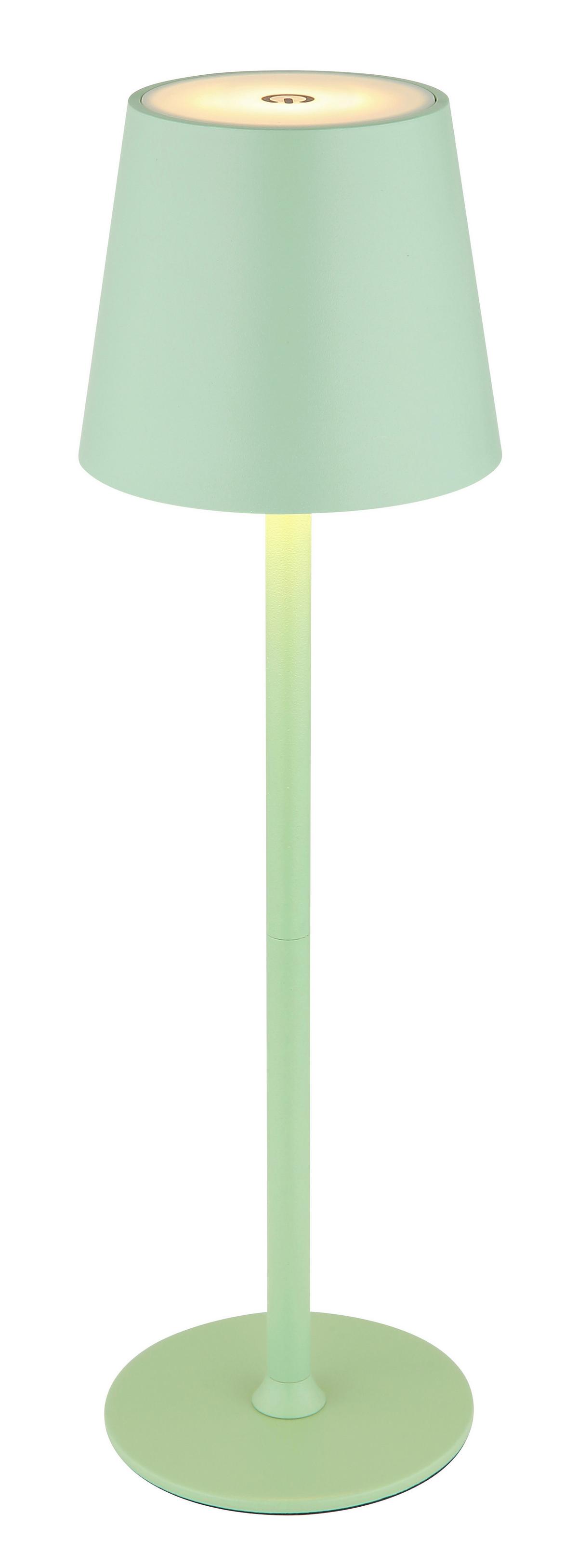 Akku-Tischleuchte Vannie Hellgrün max. 3 Watt - Weiss/Hellgrün, Trend, Kunststoff/Metall (10,6/36cm) - Globo