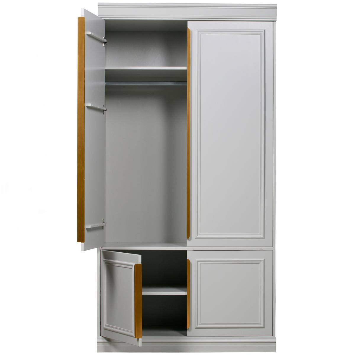 Garderobenschrank Organize Hellgrau - Roségold/Hellgrau, Design, Holz/Holzwerkstoff (110/215/62cm) - Livetastic