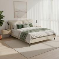 Polsterbett Sleepy Beige ca. 180x200 cm - Beige/Schwarz, MODERN, Holz/Holzwerkstoff (180/200cm) - Bessagi Home