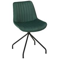 Stuhl Mattheo in Grün Samtbezug - Schwarz/Grau, MODERN, Textil/Metall (50/83,5/51cm) - Mömax
