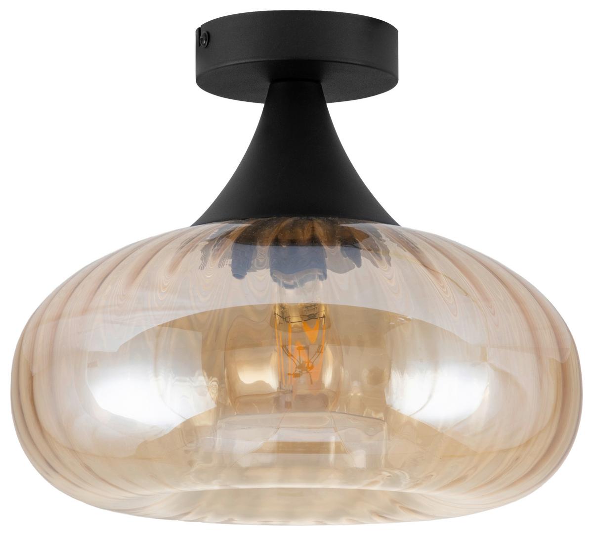 LAMPA SUFITOWA DANIELA - kolor bursztynowy/czarny, Design, metal/szkło (28/23cm) - Collet's Monde
