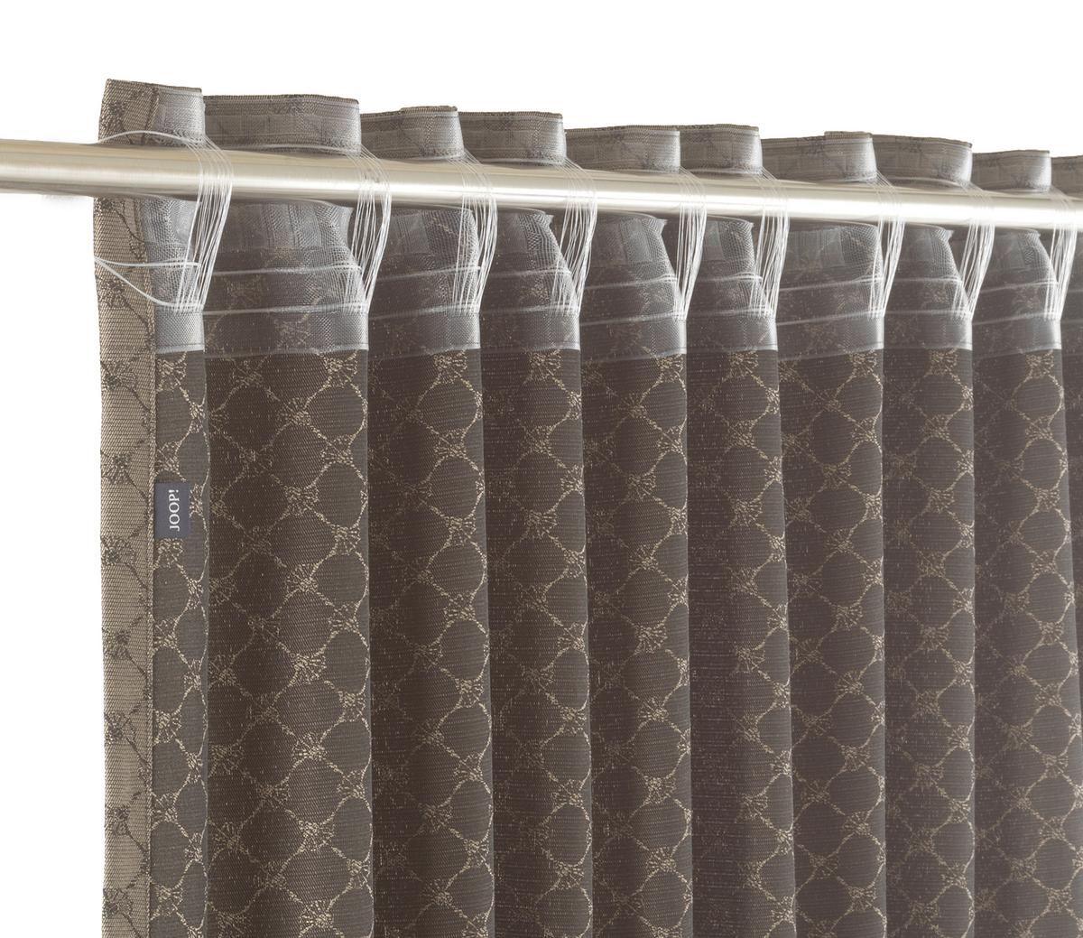 ZASŁONA GOTOWA J-CLASSIC - brązowy, Basics, tkanina (130/250cm) - Joop!