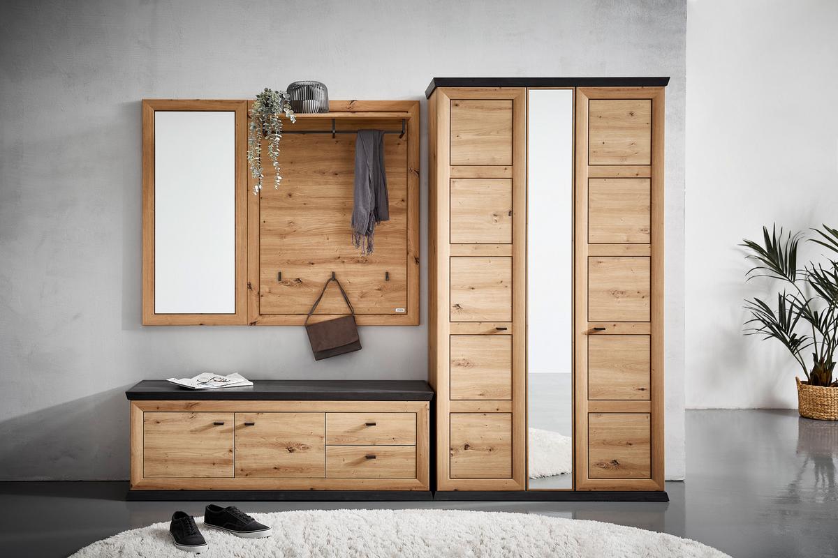 SZAFA DO PRZEDPOKOJU BENTON   -HOM IN- - czarny/dąb artisan, Lifestyle, materiał drewnopochodny/metal (103/196,5/38,5cm) - Hom`in