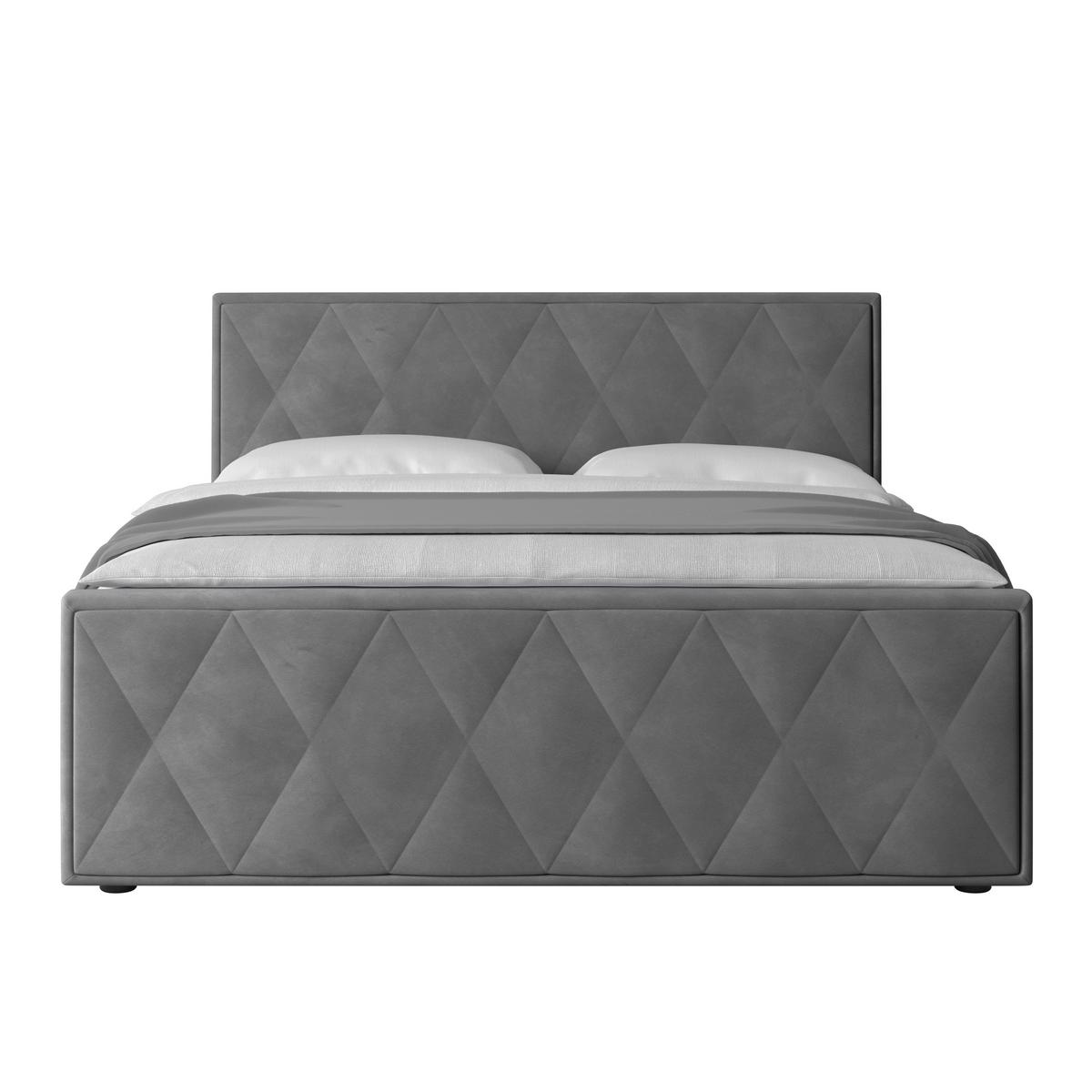 Boxspringbett Porto ca. 180x200 cm Hellgrau - Hellgrau/Schwarz, MODERN, Karton/Holzwerkstoff (180/200cm) - MID.YOU