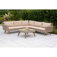 Lounge Garnitura Pamplona, Naravna Barva, Z Blazinami - naravne barve, Konvencionalno, kovina/umetna masa - Gardenson