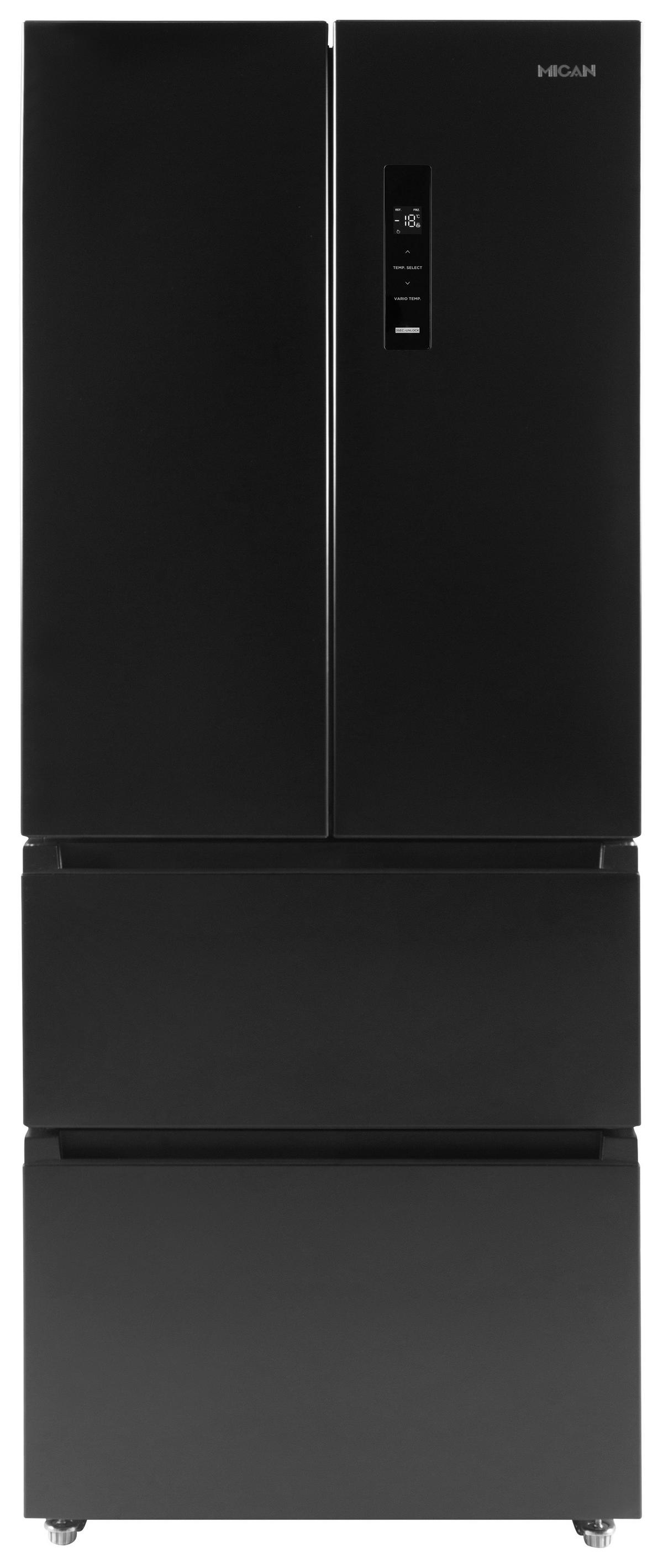 Kühl-Gefrier-Kombination SKMFDFDDID Schwarz - Schwarz, Basics, Glas/Metall (68,6/178/70,3cm) - Mican