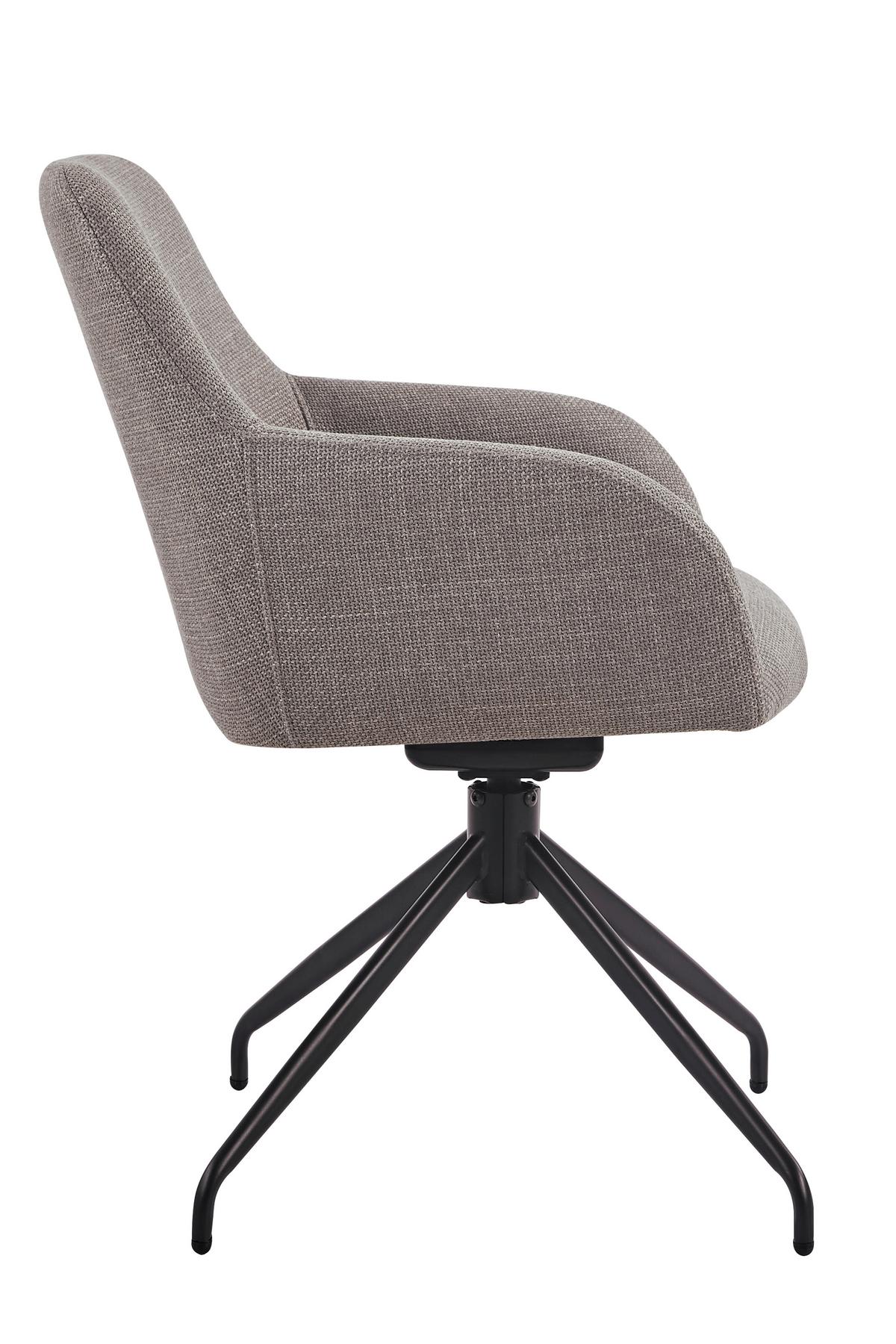 ARMLEHNSTUHL-SET TRIEST S 2ER-SET - Schlammfarben/Schwarz, MODERN, Textil/Metall (56/83/60cm) - MID.YOU