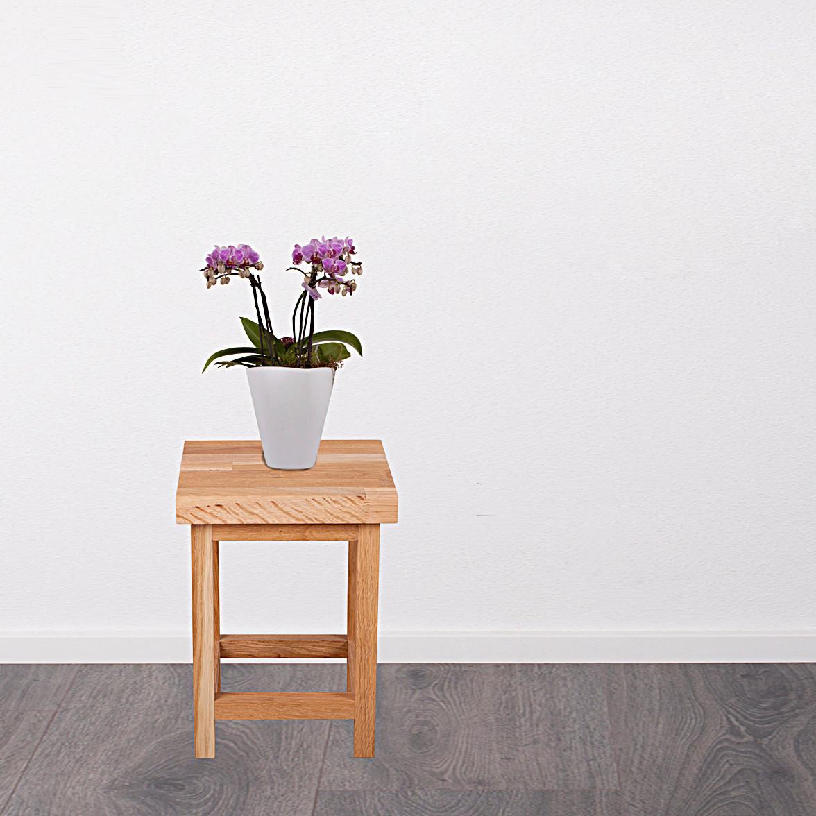 Universalhocker Echtholz Eichefarben H: 40 cm - Eichefarben, Basics, Holz (30/40/30cm) - Gardenson