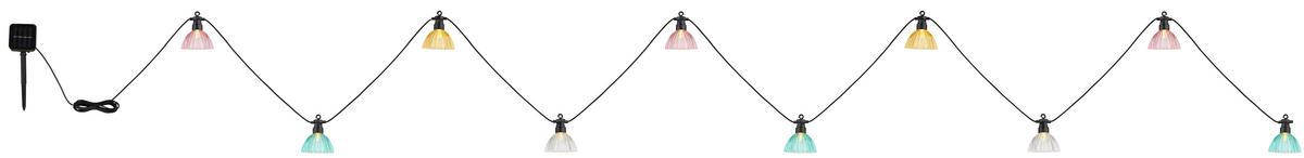 Solarleuchte Lichterkette Schwarz/Transparent - Klar/Pink, Basics, Kunststoff (360/8,5/10cm) - Globo