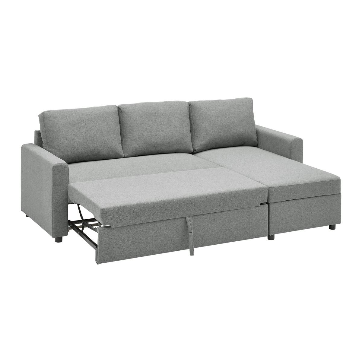 Wohnlandschaft Victoria Grau - Hellgrau/Schwarz, MODERN, Holz/Holzwerkstoff (215/82/145cm) - Based