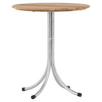 Gartentisch Holmsund ca. 65x65x75cm Teakholz/Silber - Silberfarben/Teakfarben, KONVENTIONELL, Holz/Metall (65/65/75cm) - Gardenson