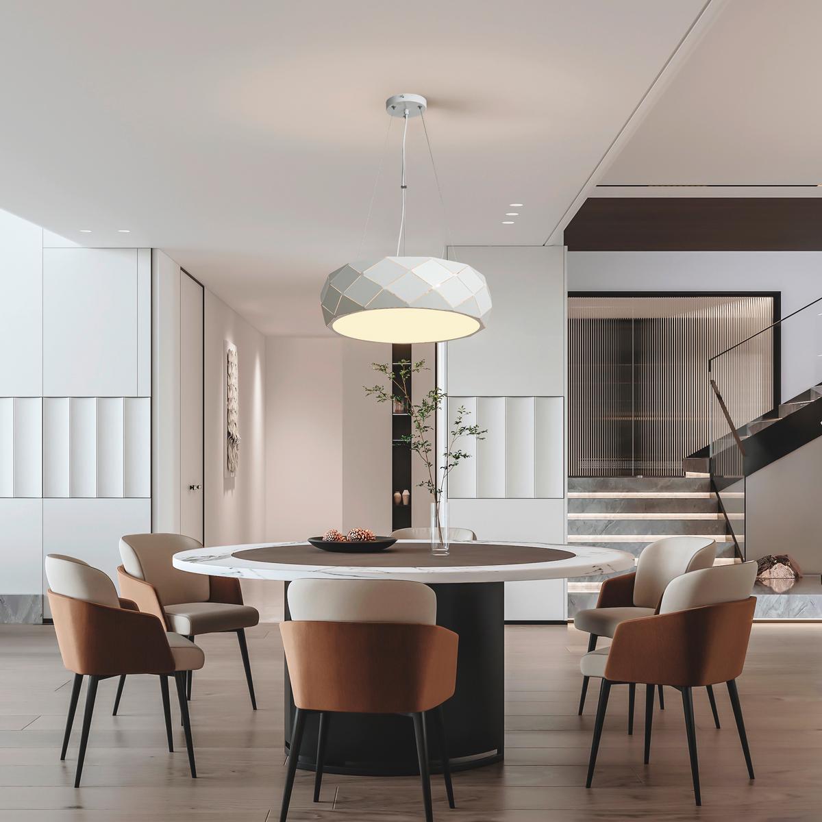 Hängeleuchte Lp-8069/1p Reus - Weiss, Design, Metall (120/47/47cm)