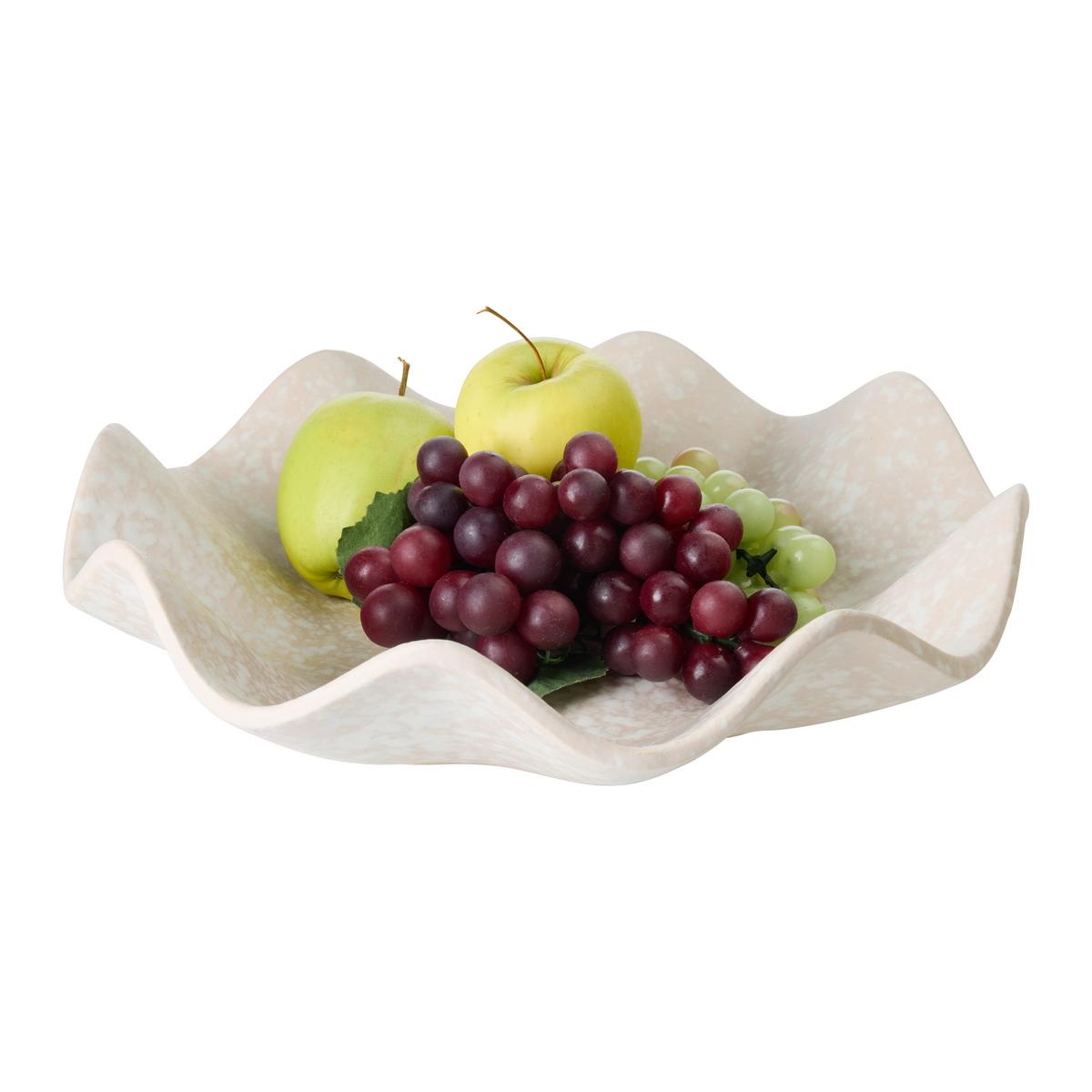 Obstschale Shiny Silver Creme - Creme, MODERN, Keramik (32,5/8,5cm) - Mömax