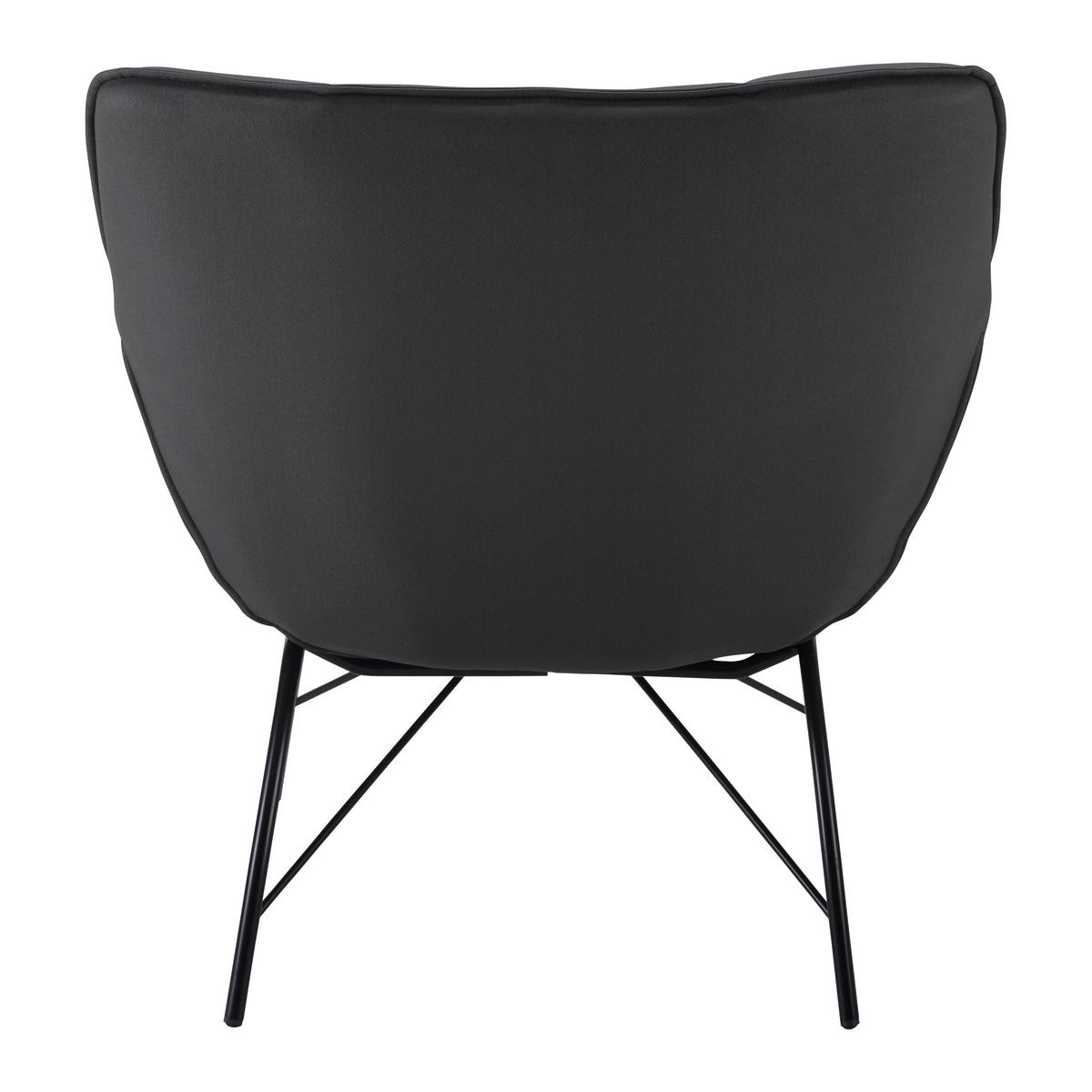 Relaxsessel dunkelgrau, "Robin" - Dunkelgrau/Schwarz, MODERN, Textil/Metall (72/78/81cm) - Bessagi Home
