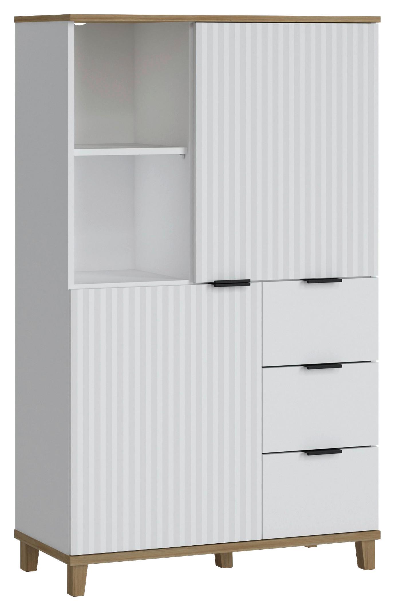 Félmagasszekrény Plissee - Modern, faalapú anyag/fém (84,8/141,4/40cm)
