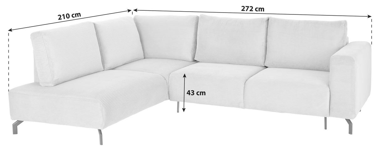 Kutna Garnitura Veni - bež/crna, Moderno, tekstil (210/272cm) - Modern Living