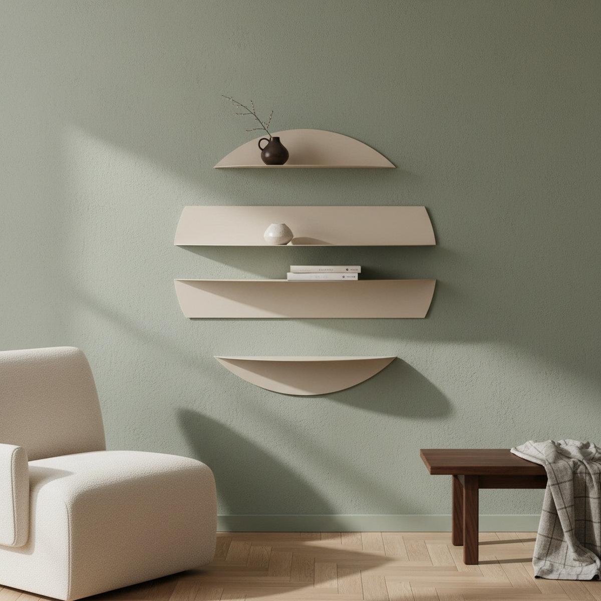 REGAŁ ŚCIENNY DUFFY - kaszmir, Basics, metal (76/76/18.5cm) - Xora