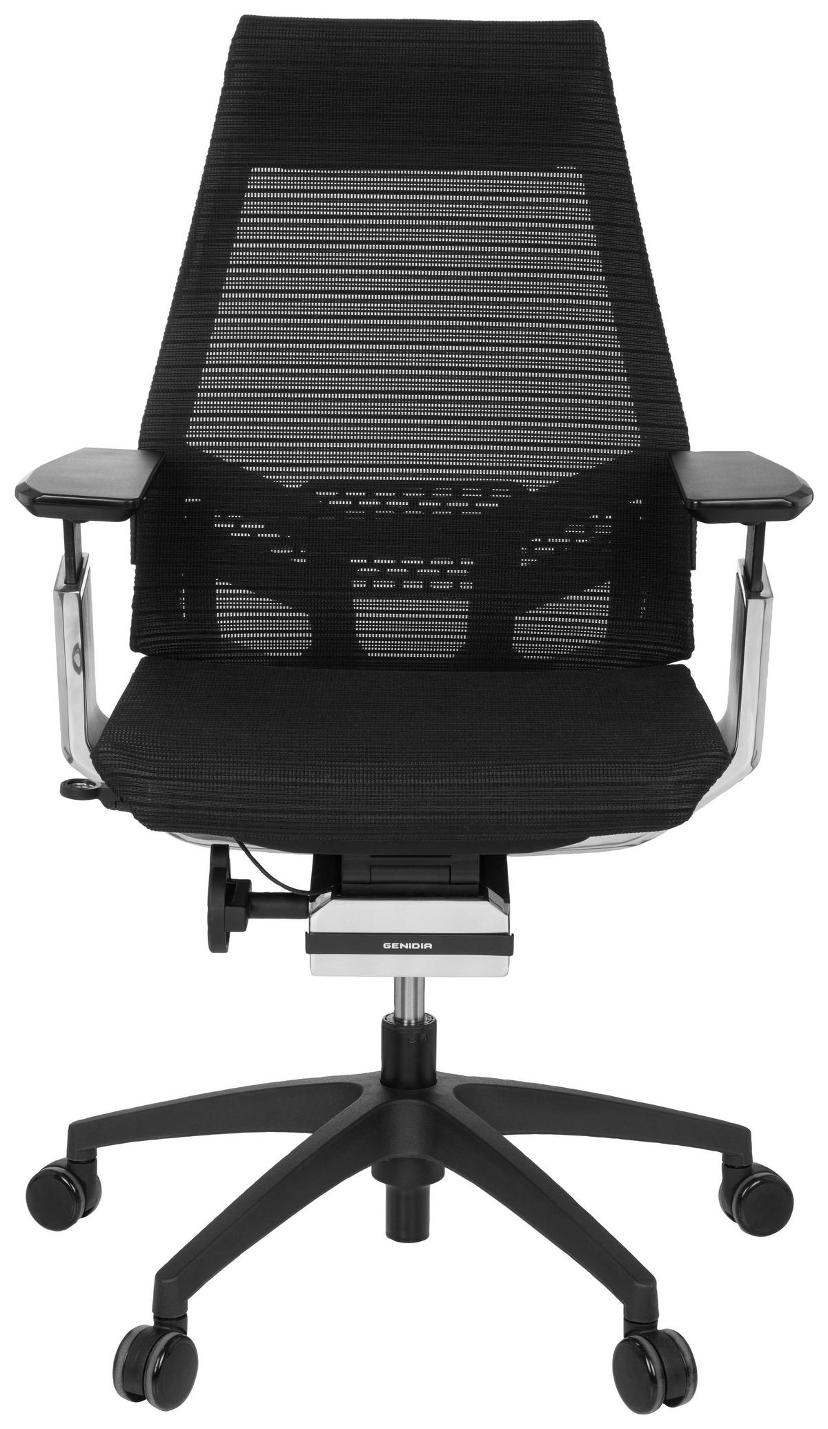 Pisarniški Stol Genidia Smart Black, Črna - barve kroma/črna, Moderno, umetna masa/tekstil (70/112/55cm) - MID.YOU