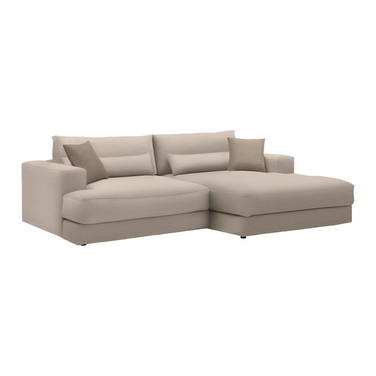 Ecksofa Fabiona rechts Cappuccino - Cappuccino, Modern, Holz (268/85/194cm) - Premium Living
