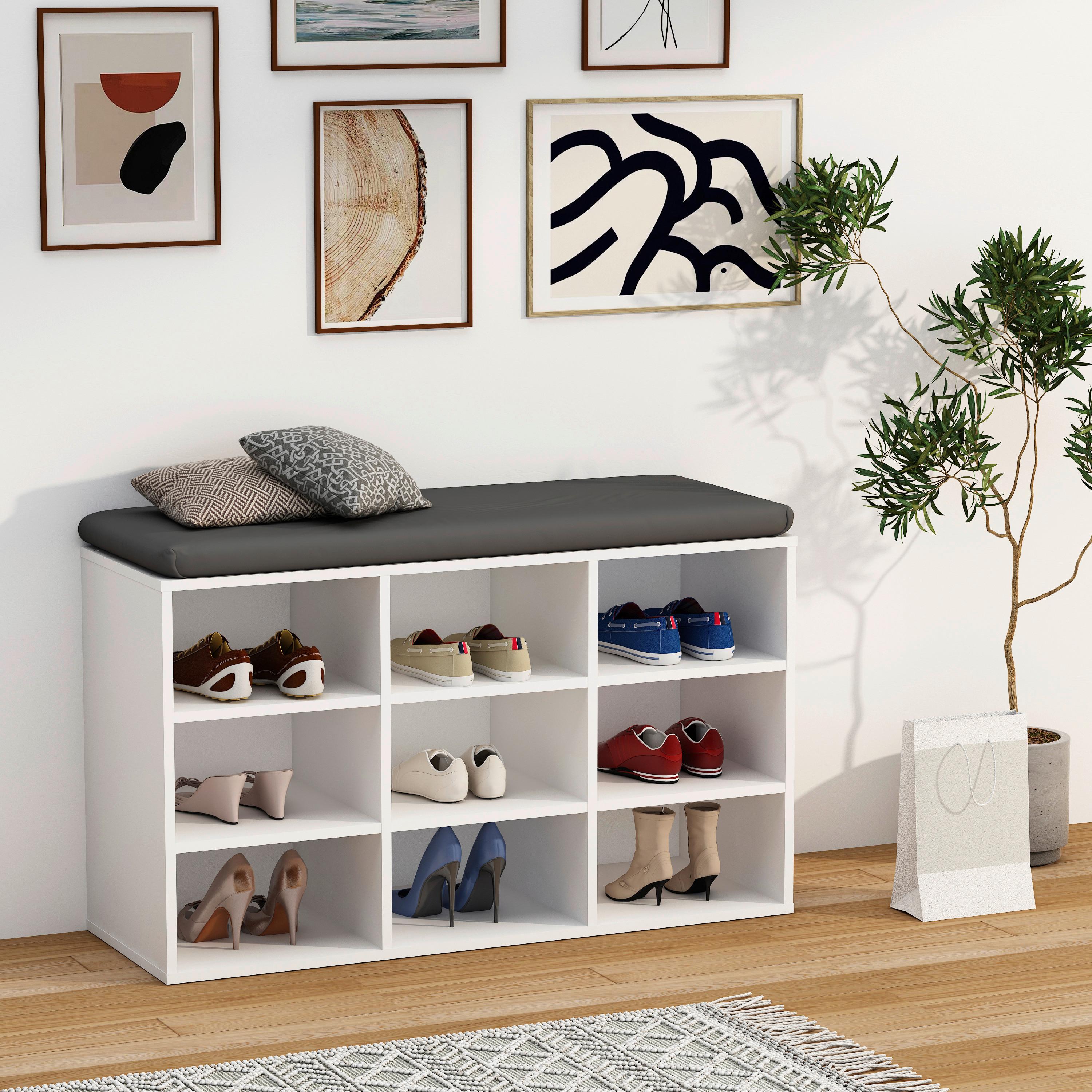 Schuhregal HINSOL Weiß ca. 80x50x30 cm - Weiß, Design, Holzwerkstoff (80/50/30cm) - MID.YOU