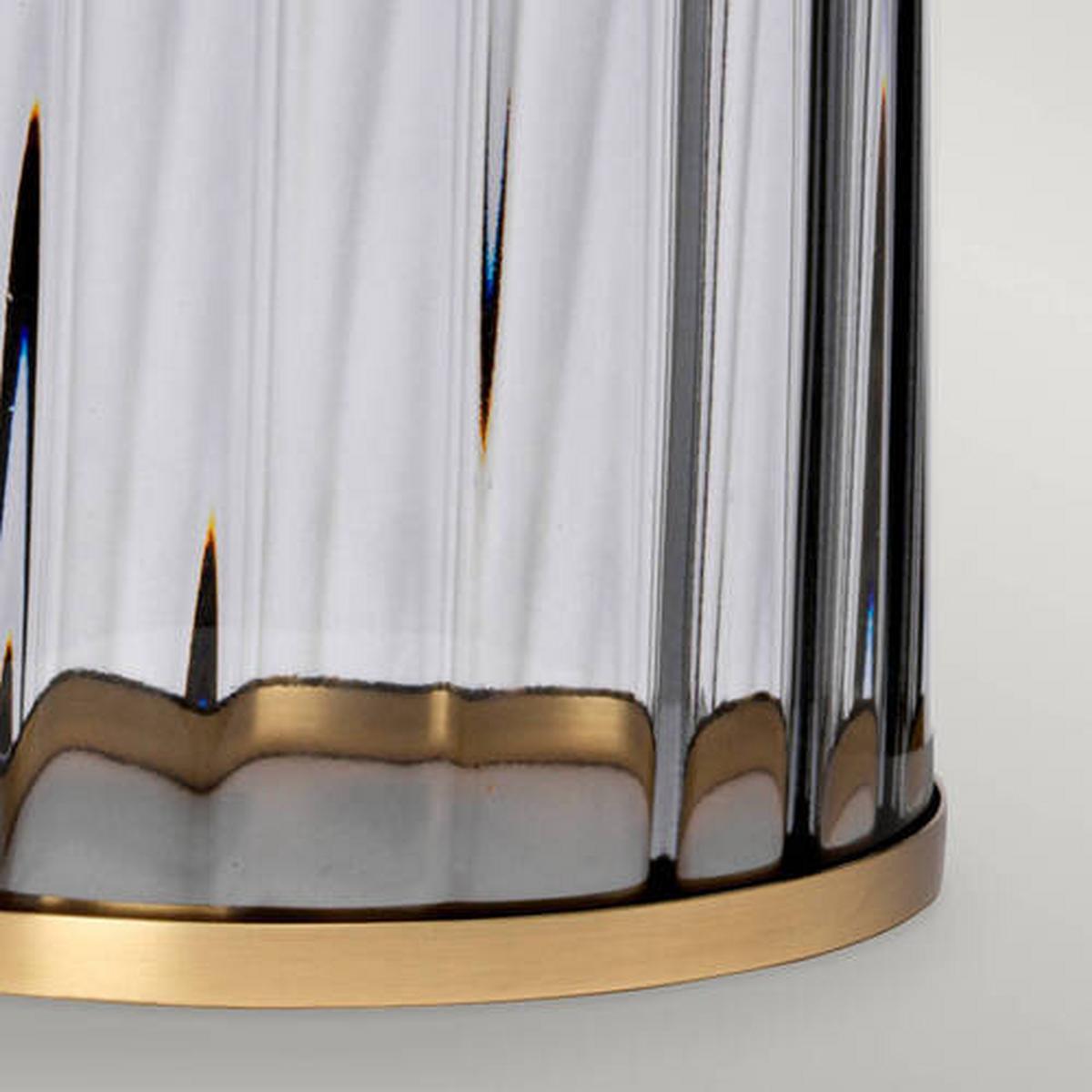 Stolna Svjetiljka Qn-Reno-Smoke-Ab - siva/boje mjeda, Design, staklo/metal (35.5/60.4cm) - Elstead Lighting