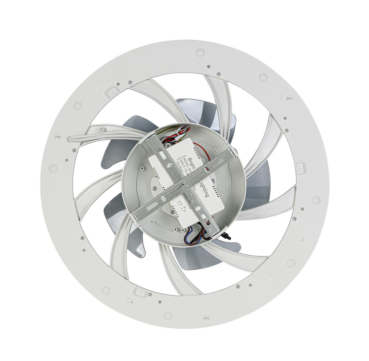 Ventilator de plafon Virti - alb/transparent, Modern, plastic (50/12cm) - Mömax