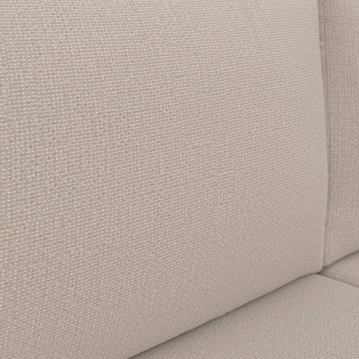 Loungegarnitur Cristina Creme Echtholz/Textil/Metall - Creme/Schwarz, Modern, Holz/Textil (254/78/82cm) - Bessagi Garden