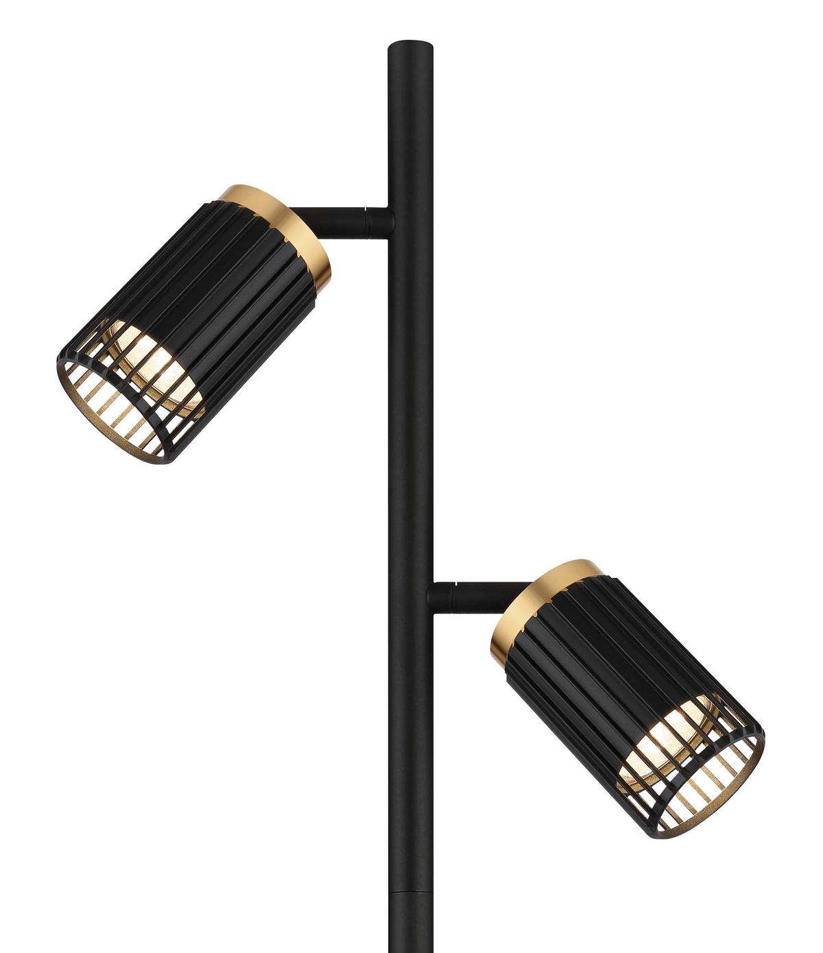 STEHLEUCHTE 57906S KORBEN - Goldfarben/Schwarz, Design, Kunststoff/Metall (27,5/22/158cm) - Globo