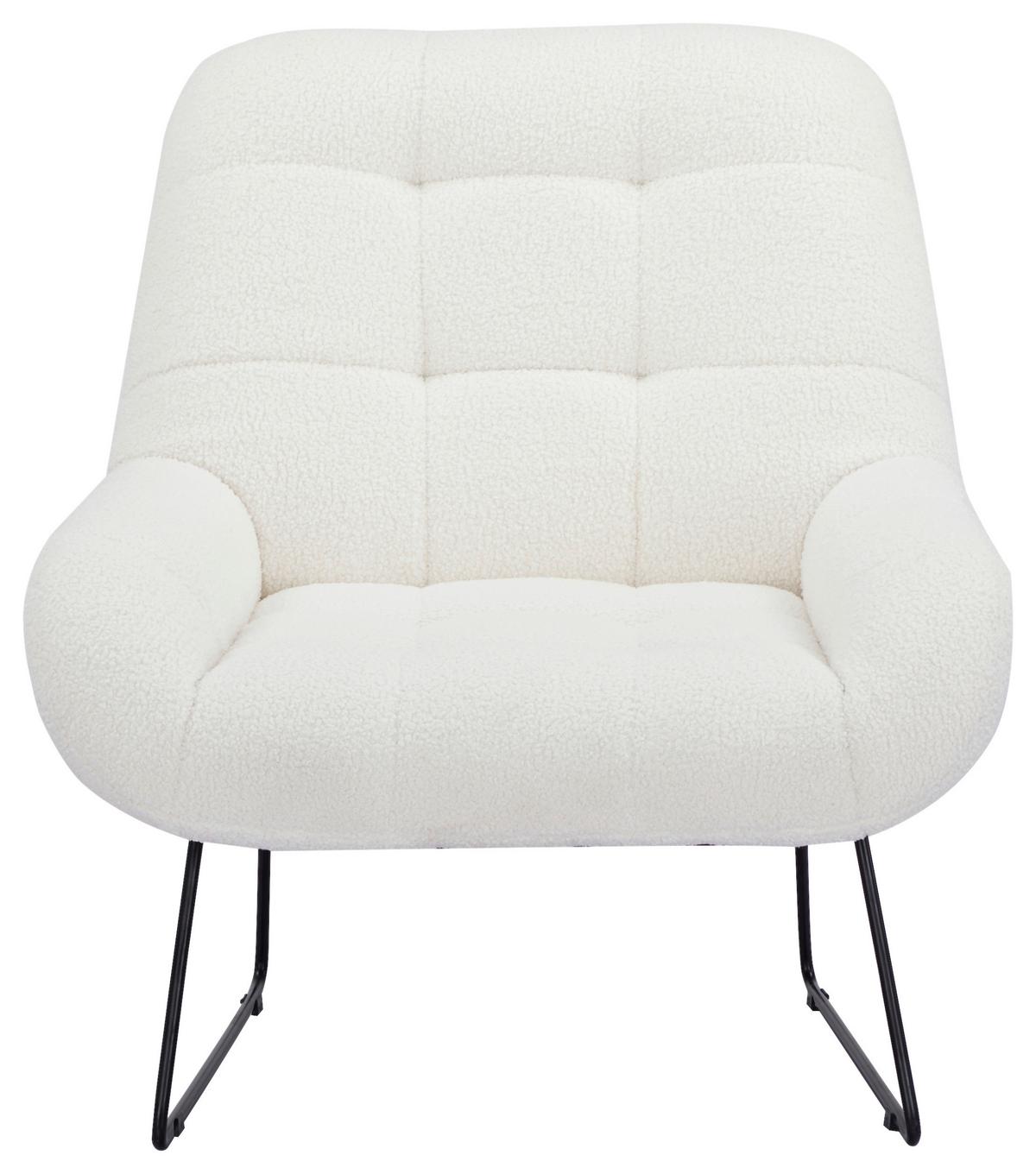 Fotelj Dot, Bela - črna/bela, Basics, kovina/tekstil (81/86/83cm) - Livetastic